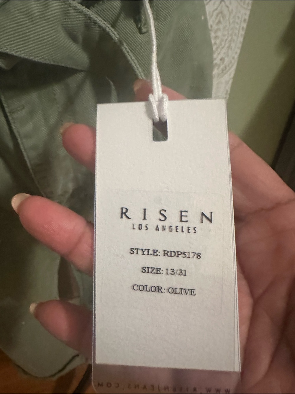 Risen Olive Green Slouch Jeans - Picture 5 of 5